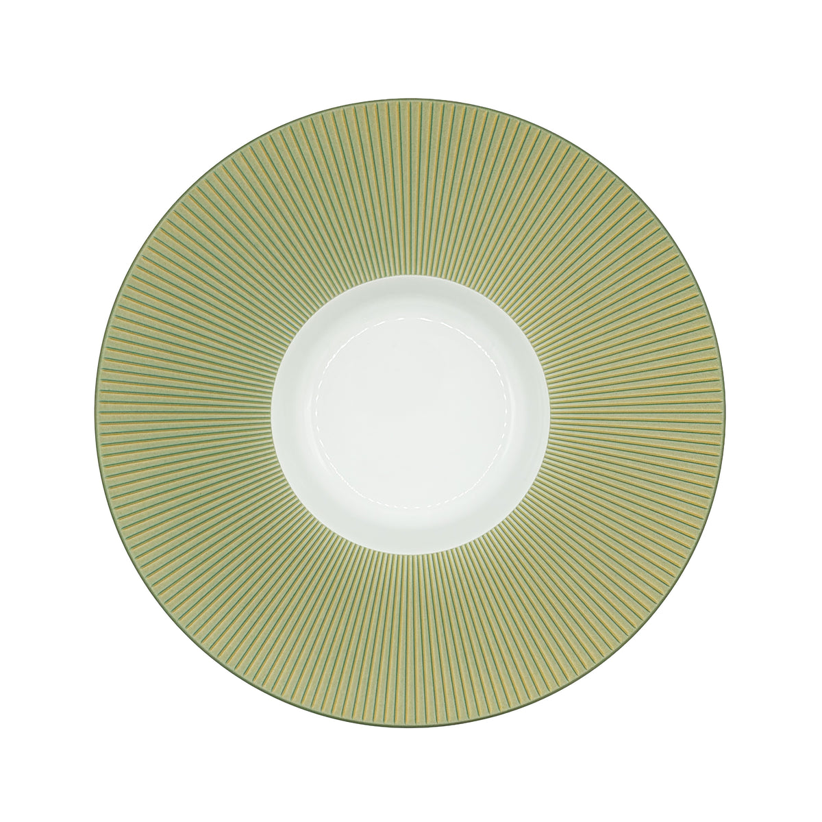 BOLERO Irisé Vert - Assiette creuse à aile GM