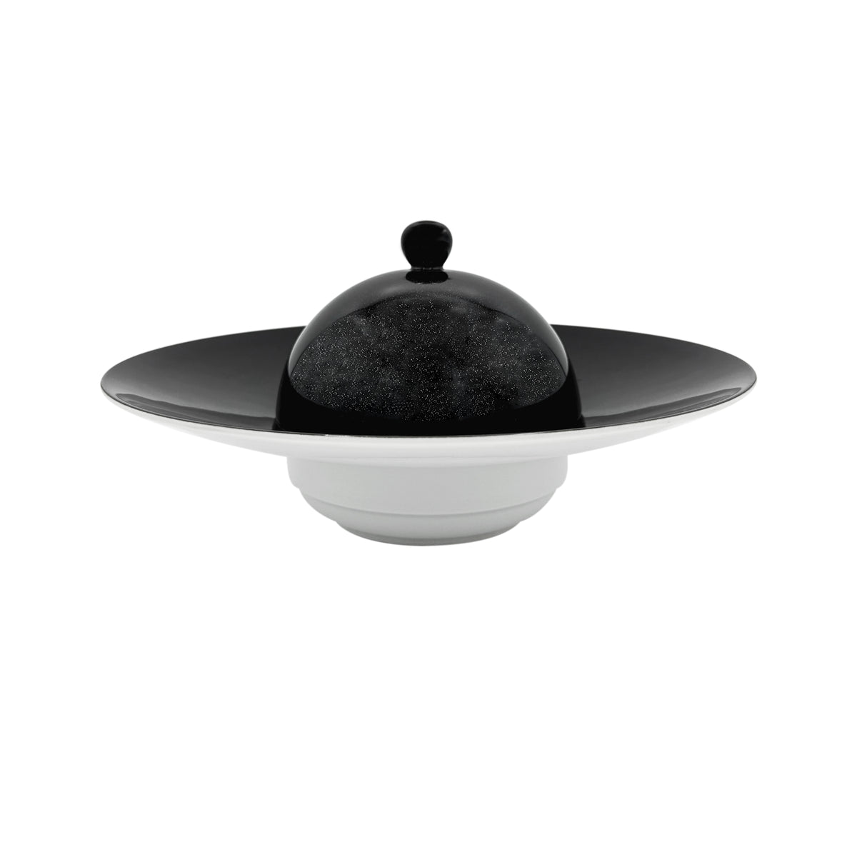 NOIR PAILLETÉ - Assiette creuse à aile GM