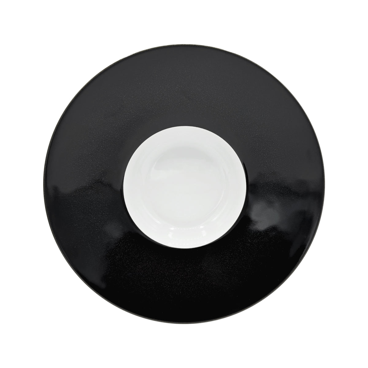 NOIR PAILLETÉ - Assiette creuse à aile GM