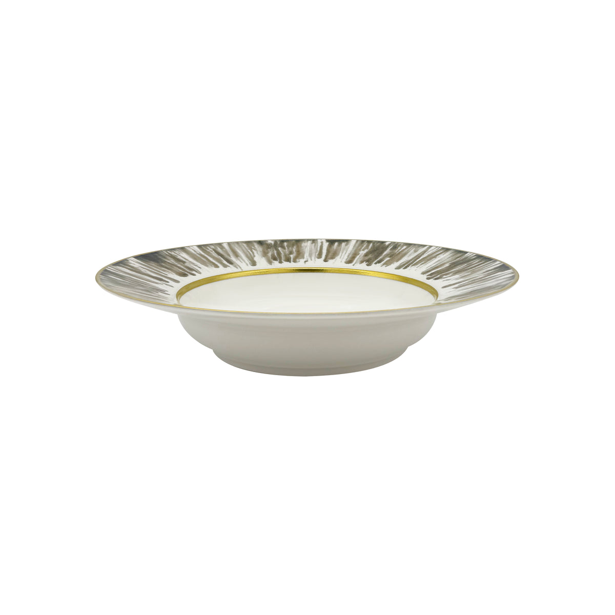 ECAILLE CREME Filet Or - Assiette creuse à aile MM, 1824