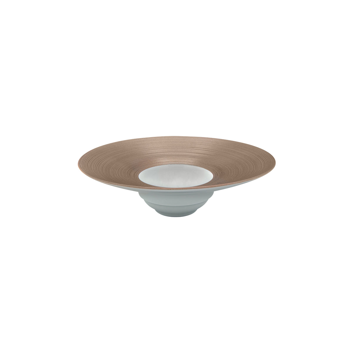 HEMISPHERE Gris Métallique - Assiette creuse à aile PM