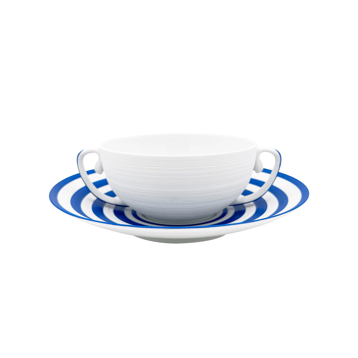 HEMISPHERE Rayé Bleu Roi - Bol bouillon & soucoupe