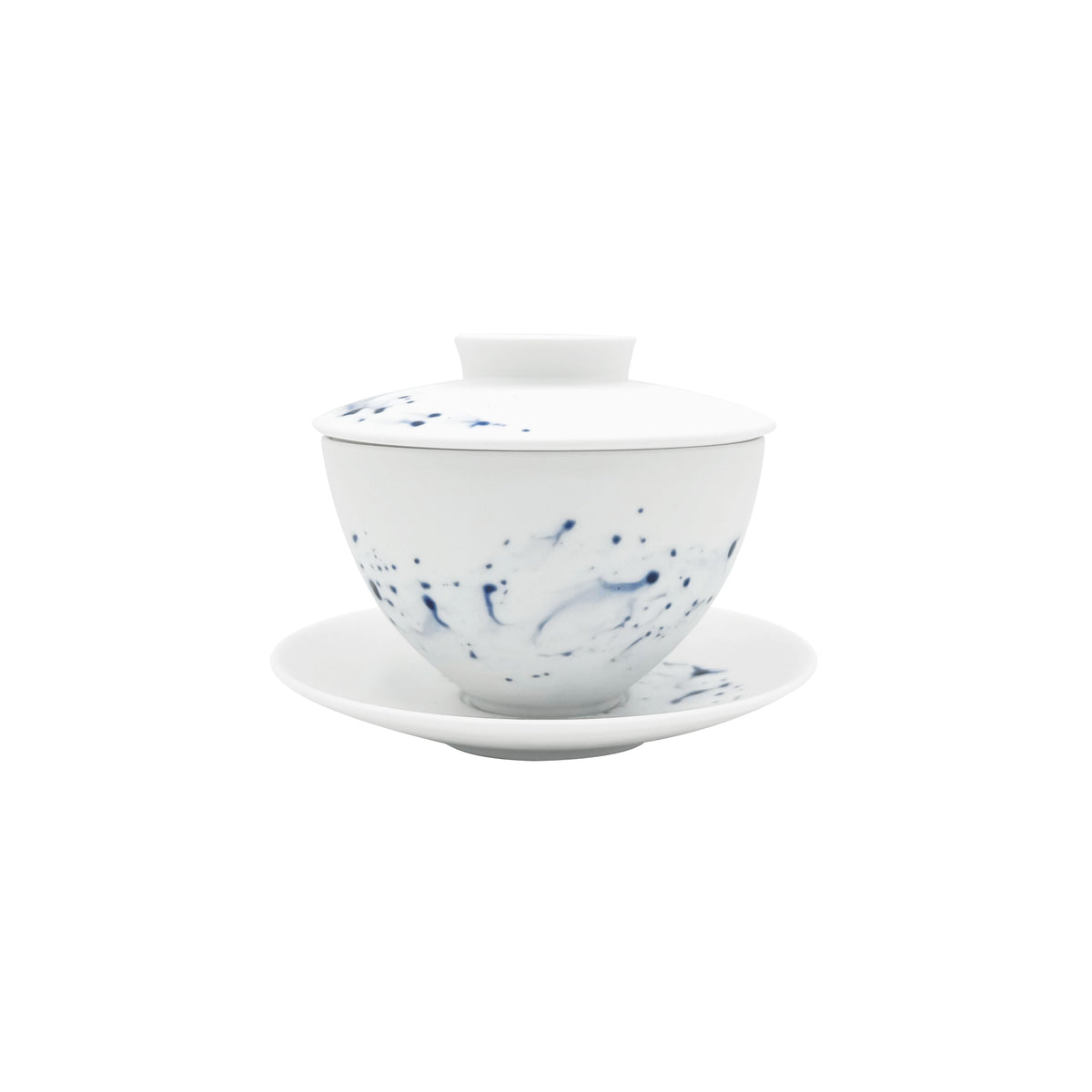 BLUE IMPRESSION - Tasse thé & soucoupe asiatiques (couvercle inclus)