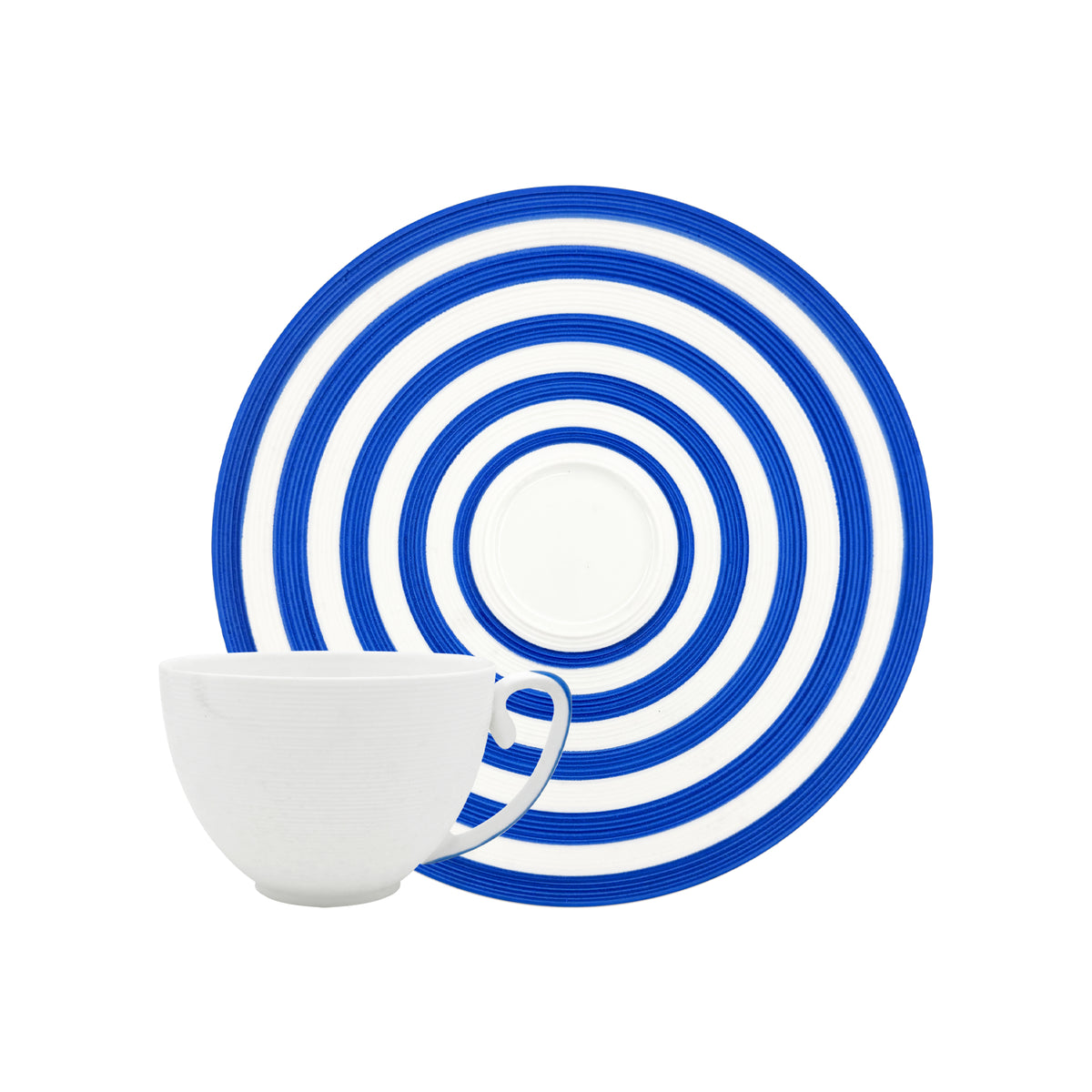 HEMISPHERE Rayé Bleu Roi - Tasse café extra & soucoupe