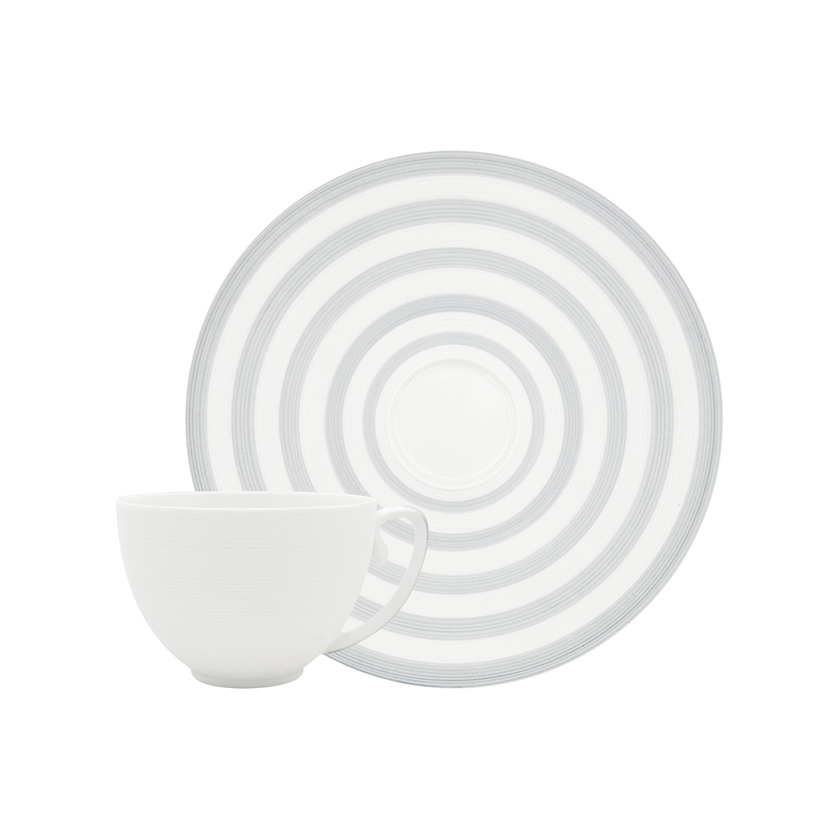HEMISPHERE Rayé Gris - Tasse café extra & soucoupe