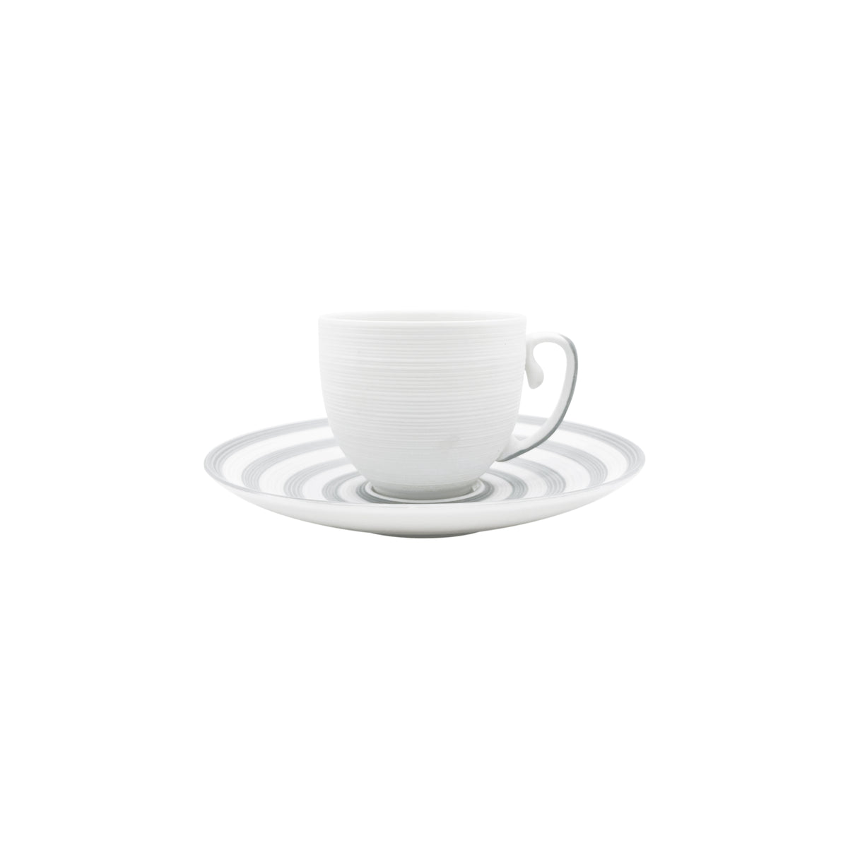HEMISPHERE Rayé Gris - Tasse café & soucoupe