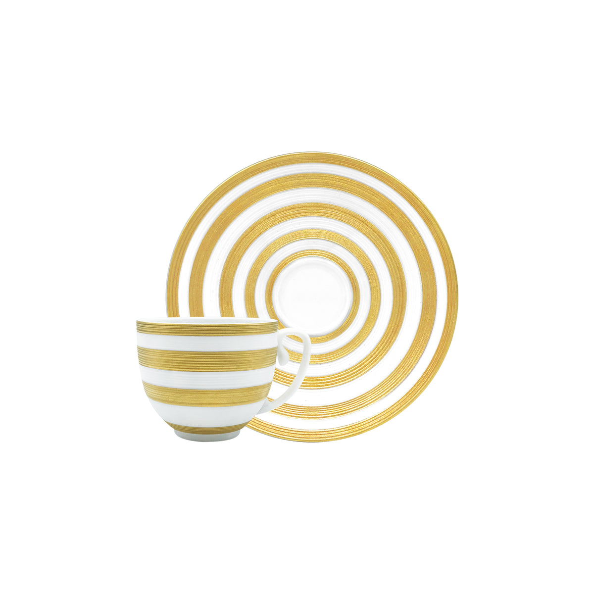 HEMISPHERE Rayé Or - Tasse café & soucoupe
