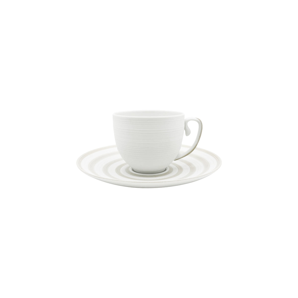 HEMISPHERE Rayé Vanille - Tasse café & soucoupe