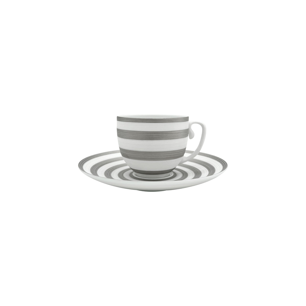 HEMISPHERE Rayé Platine - Tasse café & soucoupe