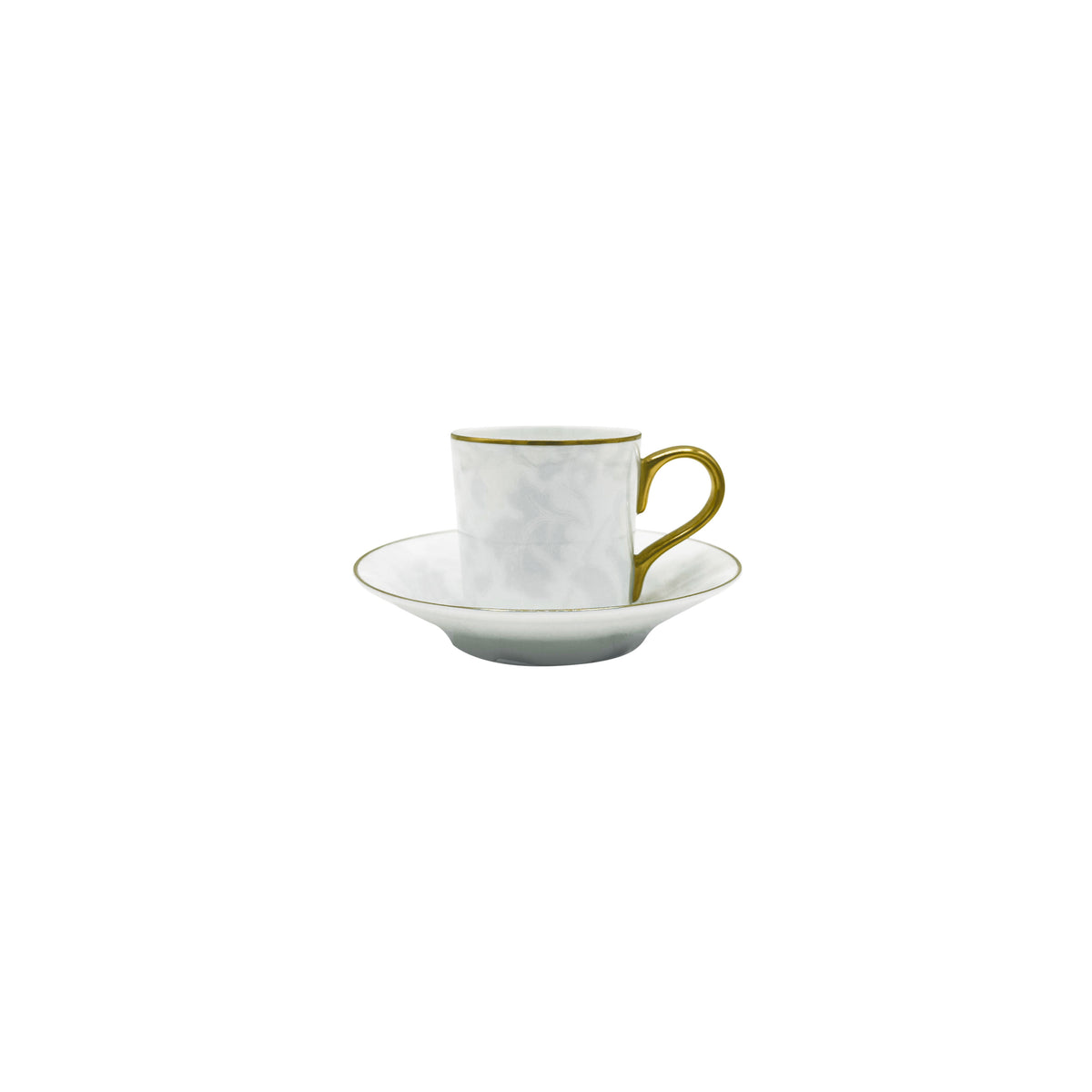 INDIENNES Bleu Perle filet Or - Tasse café & soucoupe