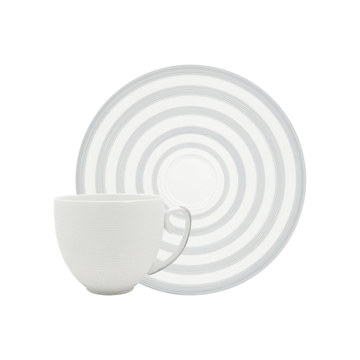 HEMISPHERE Rayé Gris - Tasse cappuccino & soucoupe