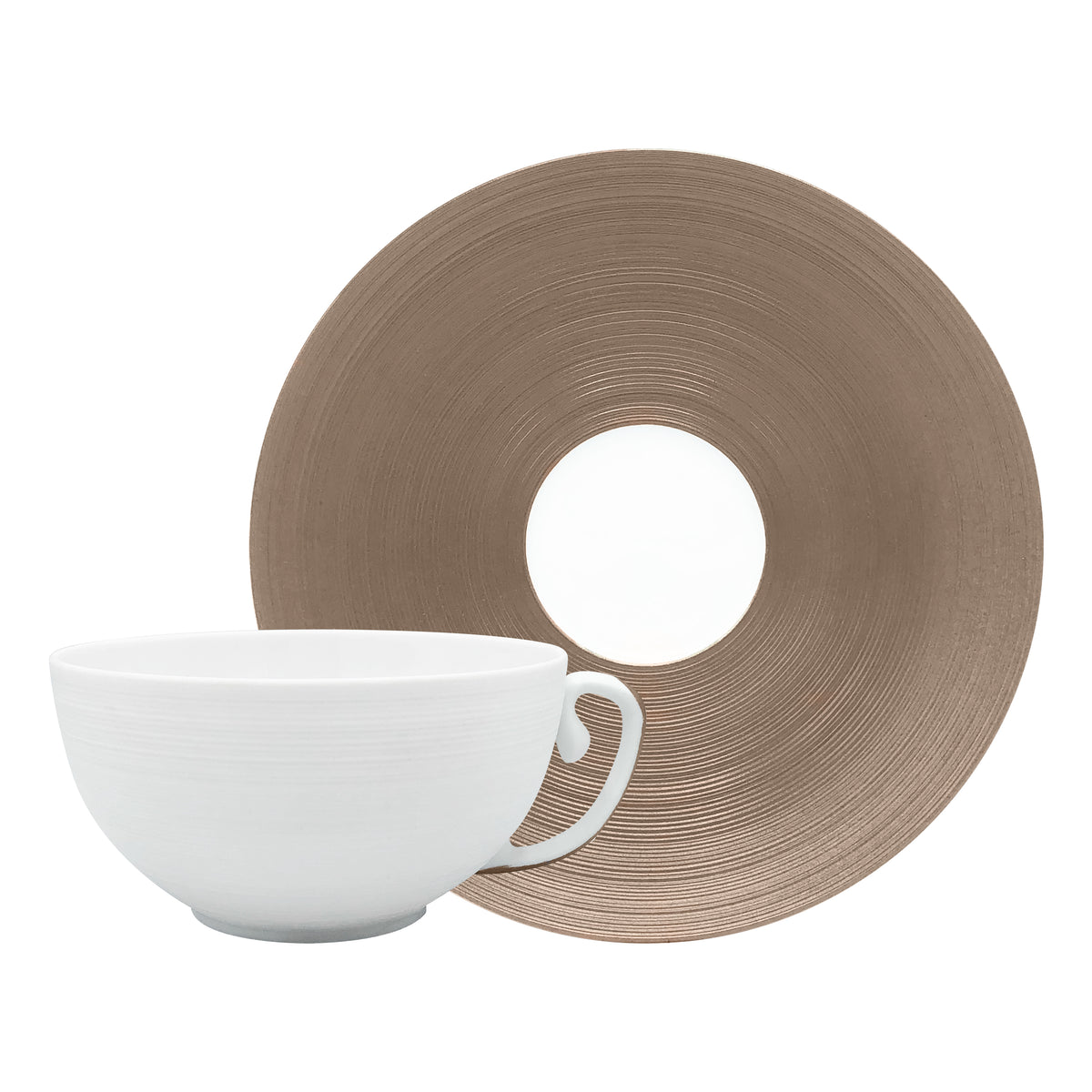 HEMISPHERE Gris Métallique - Tasse déjeuner & soucoupe