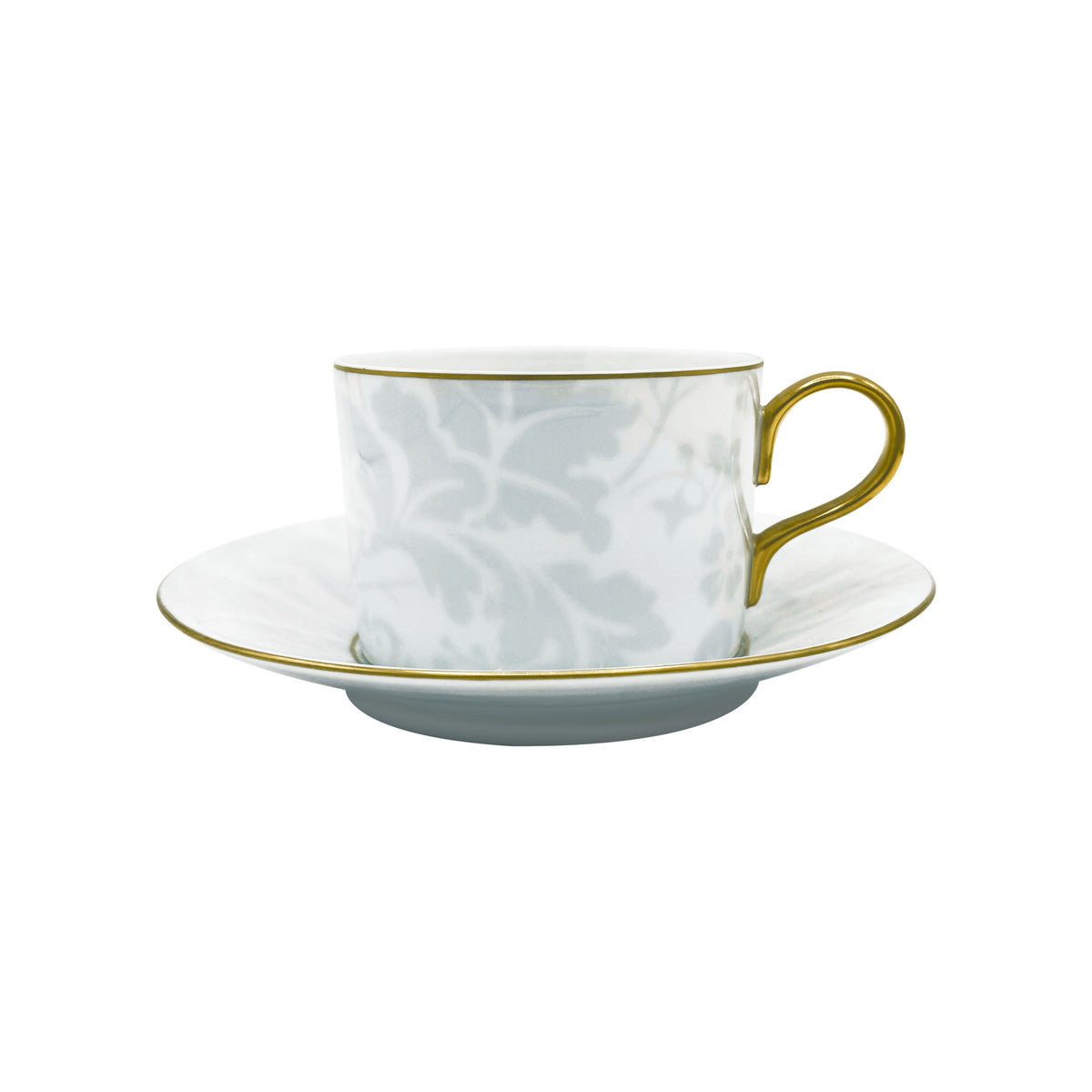 INDIENNES Bleu Perle filet Or - Tasse déjeuner & soucoupe