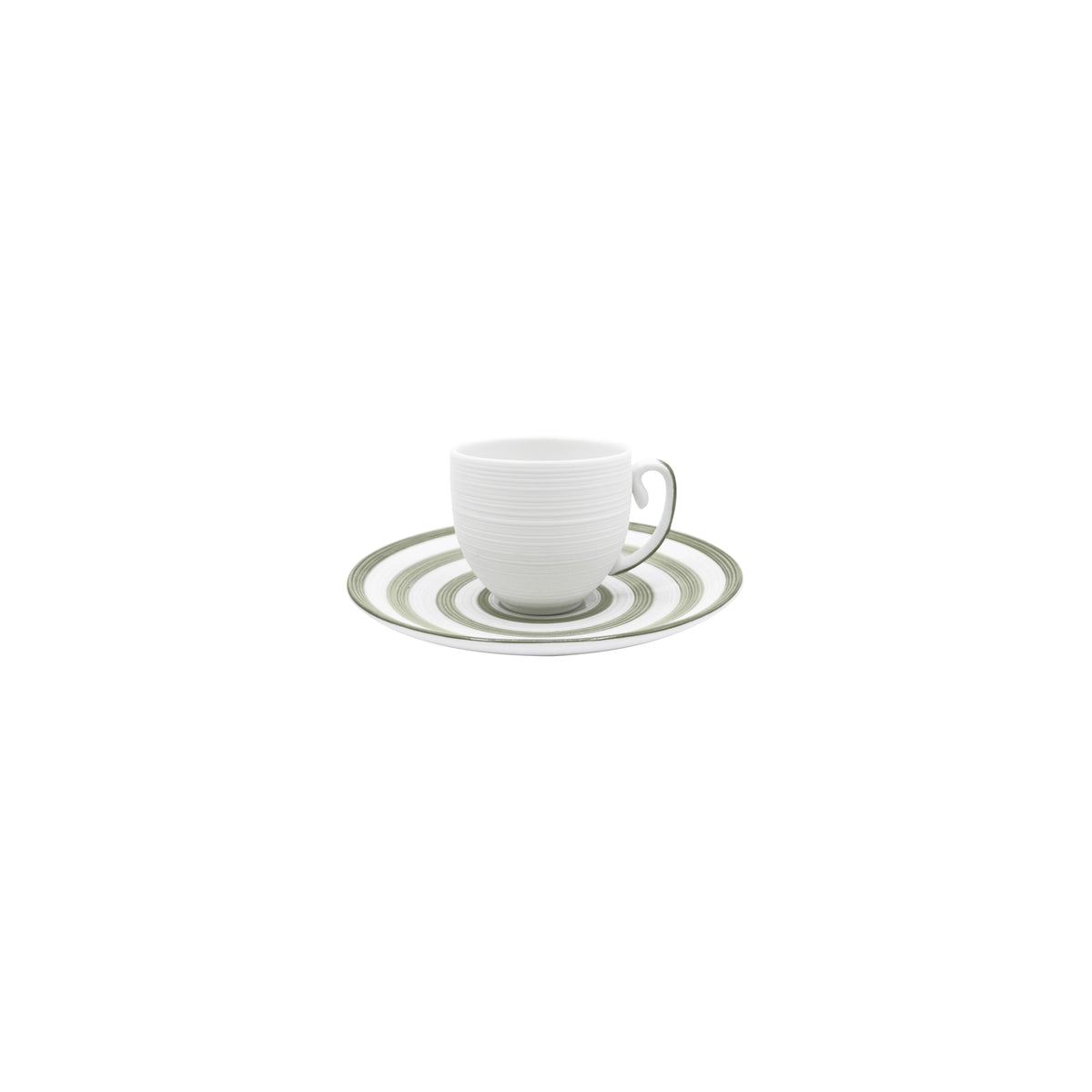 HEMISPHERE Rayé Vert Kaki - Tasse moka & soucoupe