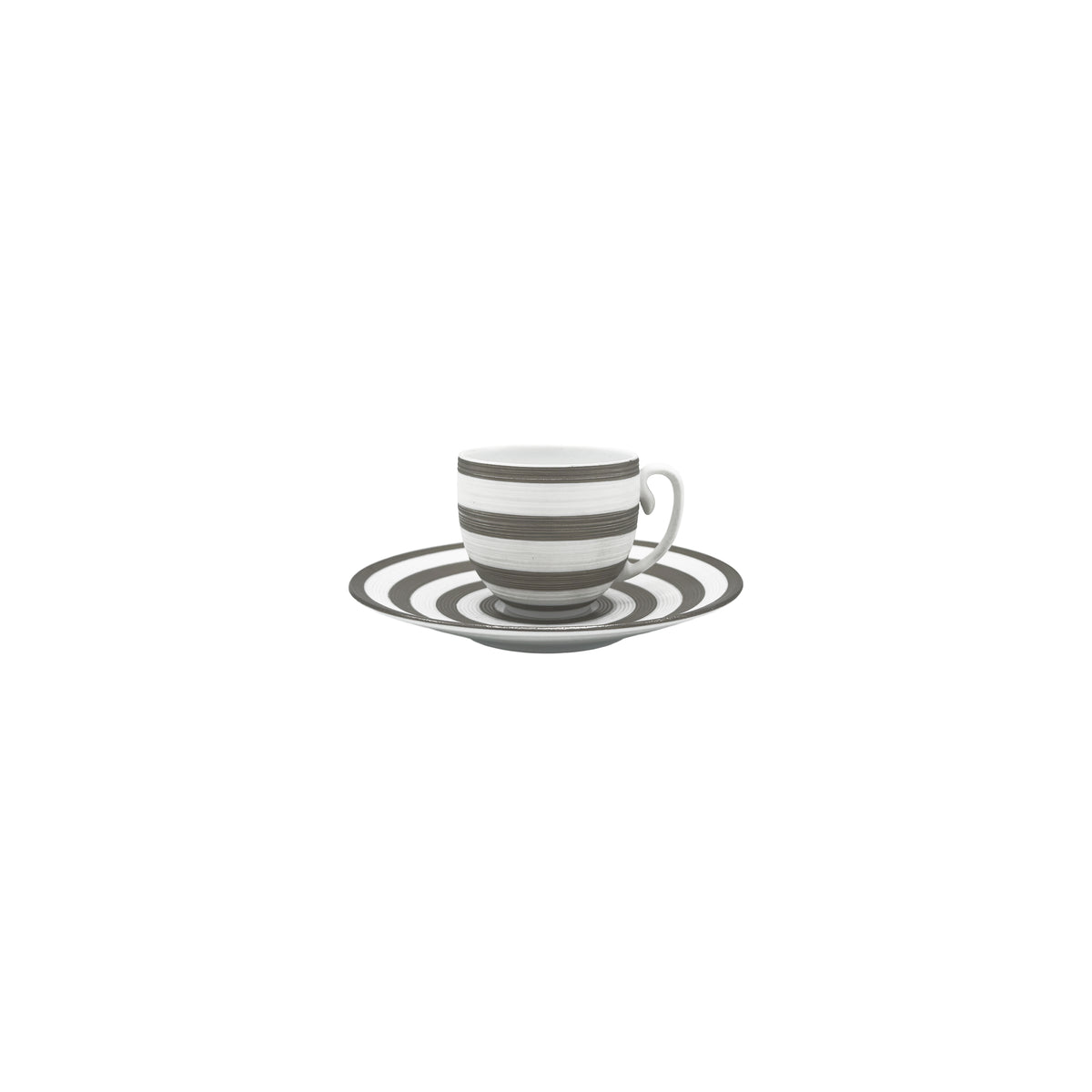 HEMISPHERE Rayé Platine - Tasse moka & soucoupe