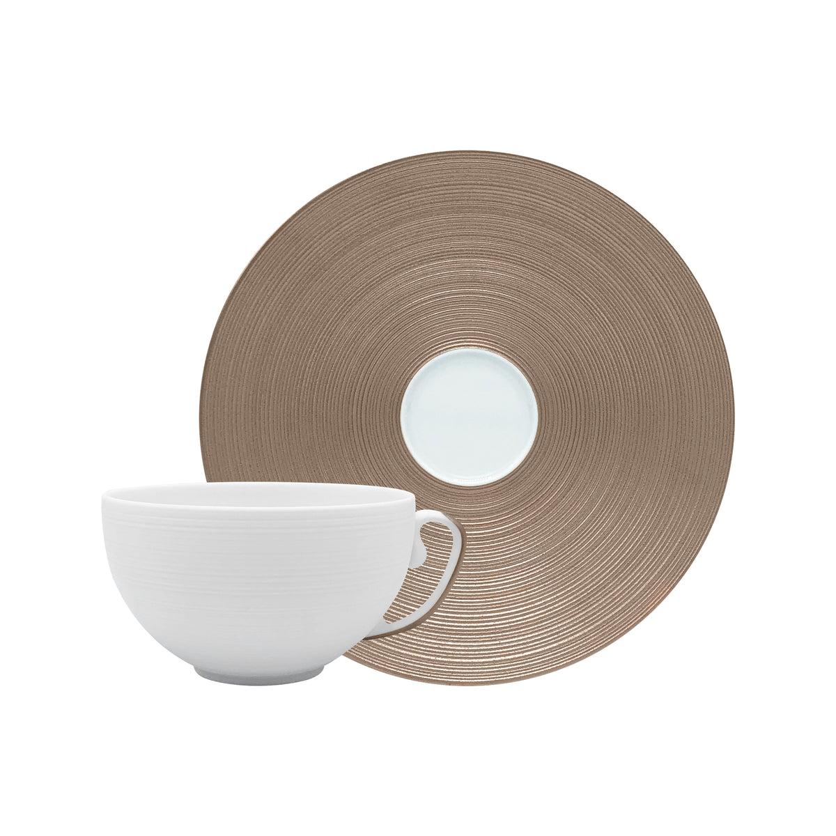 HEMISPHERE Gris Métallique - Tasse thé & soucoupe
