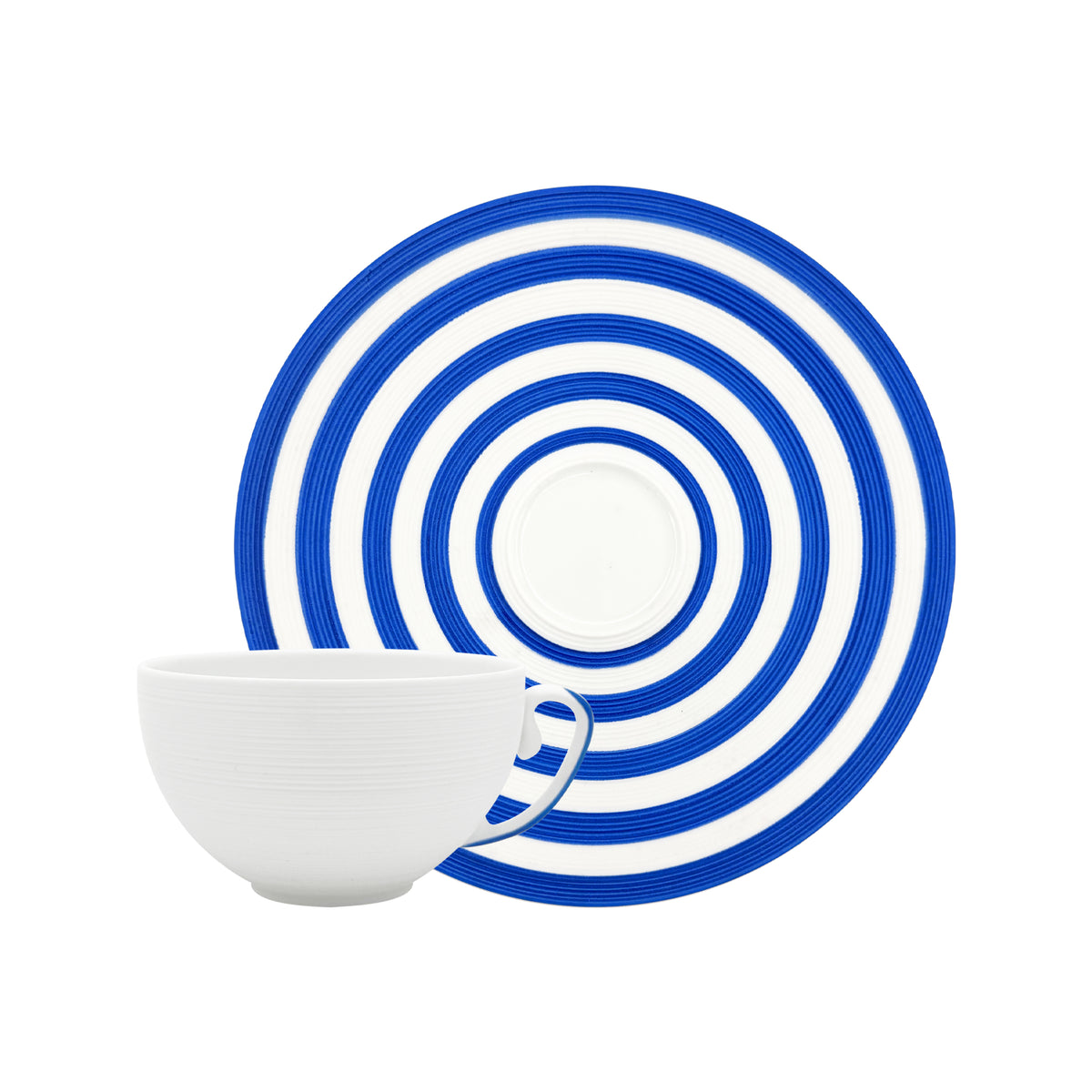 HEMISPHERE Rayé Bleu Roi - Tasse thé & soucoupe