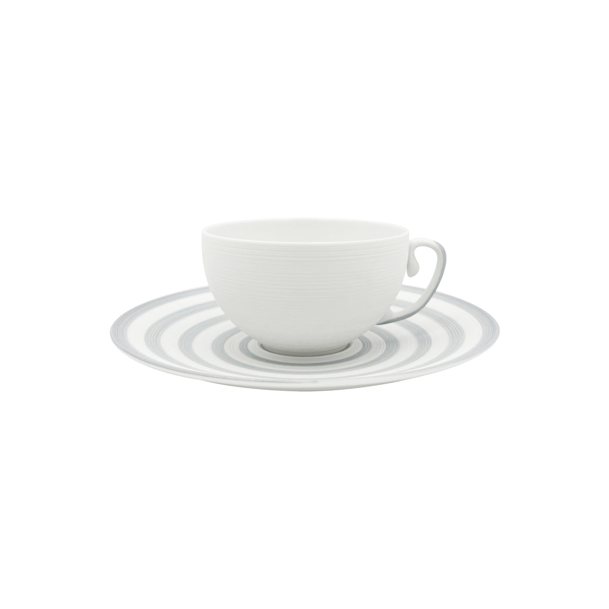 HEMISPHERE Rayé Gris - Tasse thé & soucoupe
