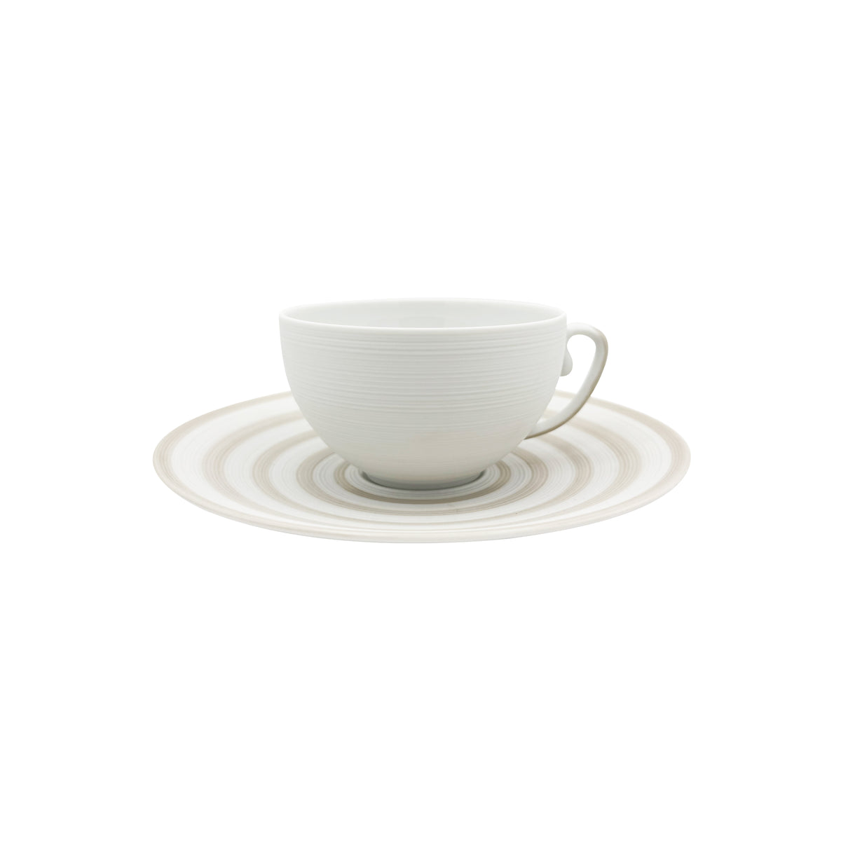 HEMISPHERE Rayé Vanille - Tasse thé & soucoupe