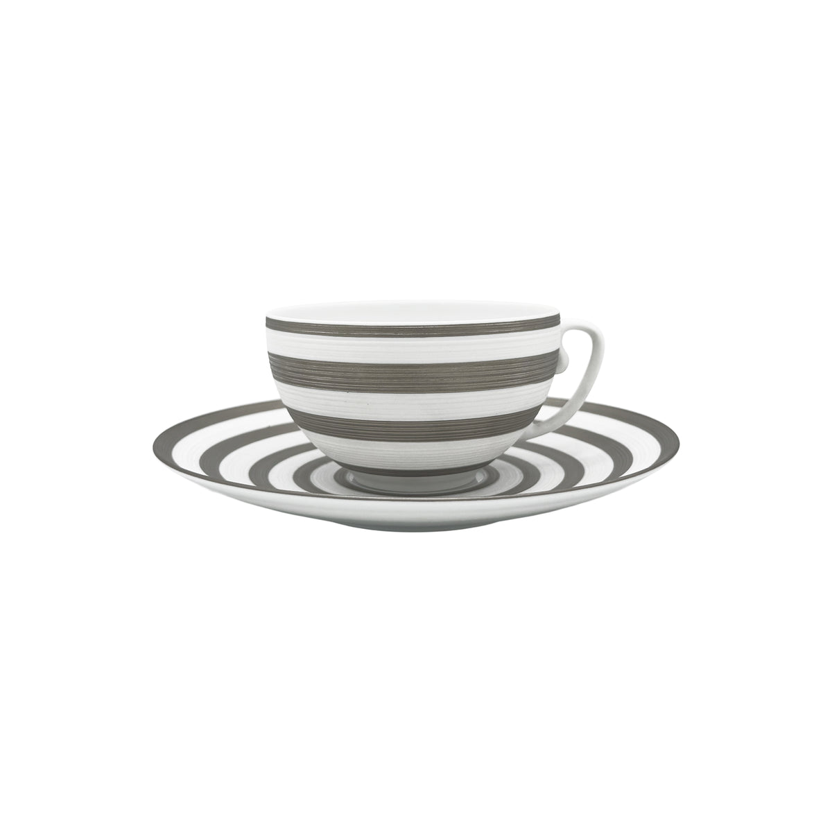 HEMISPHERE Rayé Platine - Tasse thé & soucoupe