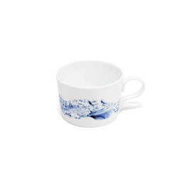 J.L Coquet Hémisphère Marine Blue double espresso cup, white cup